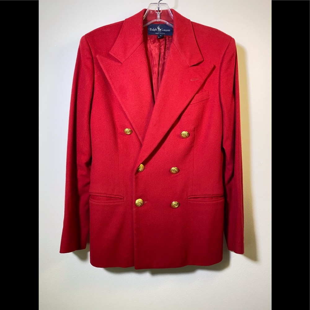 Red double breasted jacket